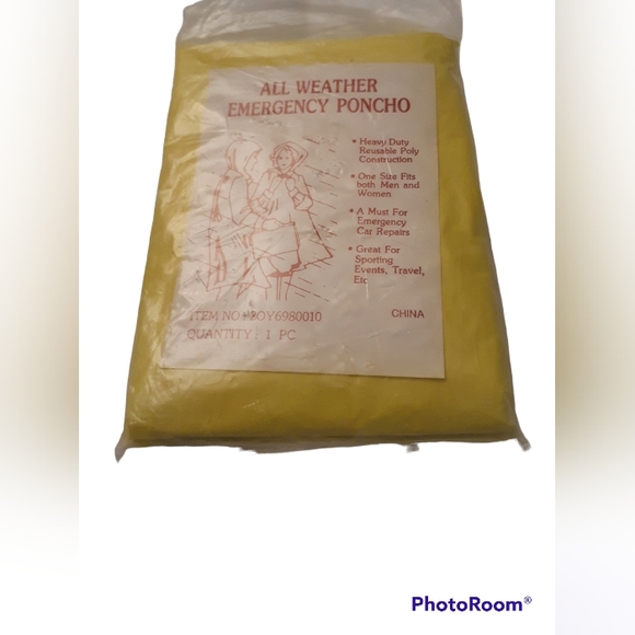Source Unknown Other - Vintage All Weather Emergency Poncho NWT Color Yellow